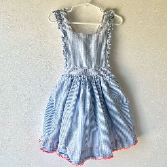 Mini Boden Seersucker Pinafore Dress Size 4-5 - Picture 2 of 12